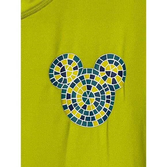 Disney Parks Women's Mickey Mosaic Icon Short Sleeve Performance Tee Yellow - Picture 4 of 6